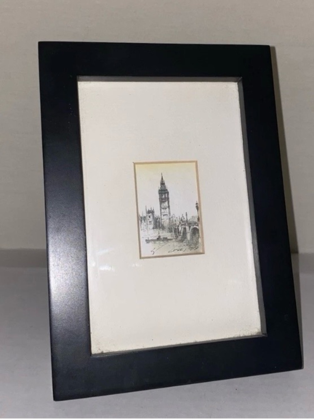 Original Framed
London's Big Ben Ink Drawing 4x6 Matte Wide Frame